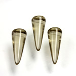 Czech Pressed Glass Bead - Smooth Spike 07x17MM BLACK DIAMOND