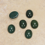 Glass Medium Dome Opaque Cabochon - Oval 10x8MM FOREST GREEN