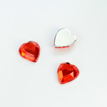 Plastic Flat Back Foiled Rose Cut Rhinestone - Heart 11x10MM HYACINTH