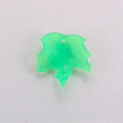 Plastic Maple Leaf with Hole 20x19MM MATTE PERIDOT