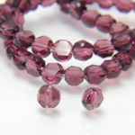 Chinese Cut Crystal Bead - Round Disc Side Drilled 04MM DARK AMETHYST