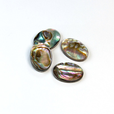 Shell Flat Back Flat Top Straight Side Stone - Oval 14x10MM ABALONE