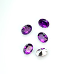 Plastic Point Back Foiled Stone - Oval 08x6MM AMETHYST