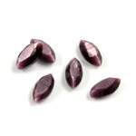 Fiber-Optic Flat Back Stone with Faceted Top and Table - Navette 10x5MM CAT'S EYE PURPLE