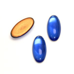 Glass Medium Dome Foiled Cabochon - Oval 18x9MM SAPPHIRE
