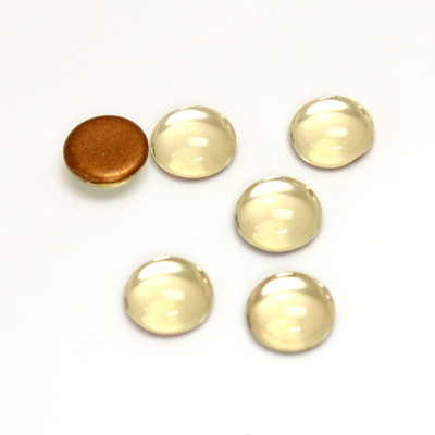 Glass Medium Dome Foiled Cabochon - Round 09MM JONQUIL