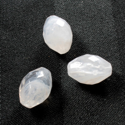 Plastic Bead - Mixed Color Faceted Oval 17x11MM CRYSTAL QUARTZ