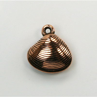 Metalized Plastic Pendant- Shell 19x17MM ANT COPPER