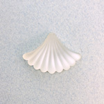 Plastic Cabochon - Fan/Shell Shape 29x21MM MATTE CRYSTAL Foiled