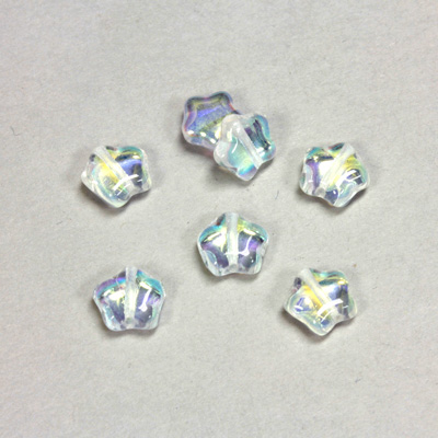 Czech Pressed Glass Bead - Star 08MM CRYSTAL AB