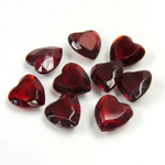 Glass Point Back Tin Table Cut (TTC) Unfoiled - Heart Shape 12x11MM GARNET