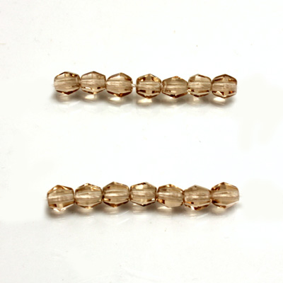 Czech Glass Fire Polished Bead - Bicone 04MM SMOKE TOPAZ