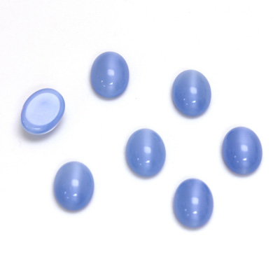 Glass Medium Dome Cabochon - Oval 08x6MM MOONSTONE BLUE