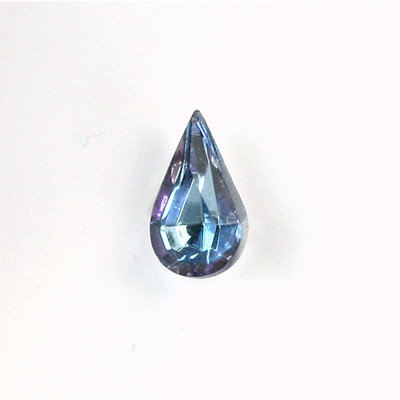 Glass Point Back Foiled Tin Table Cut (TTC) Stone - Pear 13x7.8MM BERMUDA BLUE