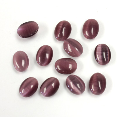 Fiber-Optic Cabochon - Oval 08x6MM CAT'S EYE PURPLE