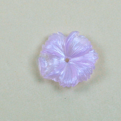 German Plastic Flower with Center Hole - Round 18MM PEARL AMETHYST