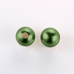 Czech Glass Pearl 1-Hole Ball - 14MM HUNTER GREEN 70958