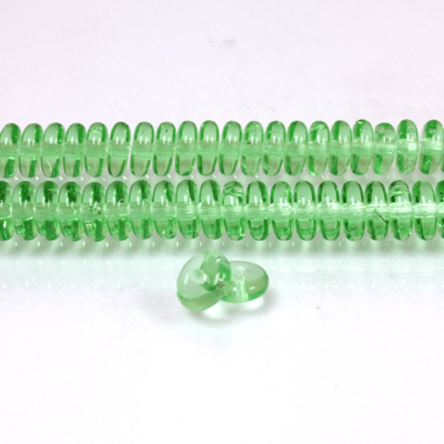 Czech Pressed Glass Bead - Smooth Rondelle 6MM PERIDOT