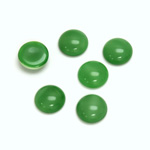 Glass Medium Dome Cabochon - Round 09MM MOONSTONE GREEN