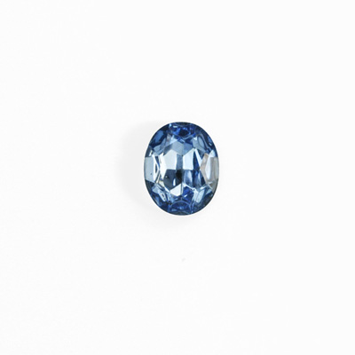 Glass Point Back Foiled Tin Table Cut (TTC) Stone - Oval 10x8MM LT SAPPHIRE