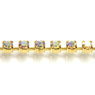 Preciosa Crystal Rhinestone Cup Chain - PP18 (SS8.5) CRYSTAL AB-GOLD