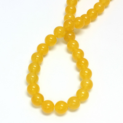 Gemstone Bead - Smooth Round 08MM DYED QUARTZ  Col. 38 AMBER