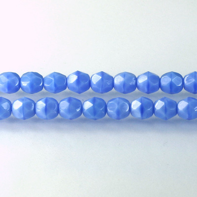 Czech Glass Fire Polish Bead - Round 06MM MOONSTONE BLUE