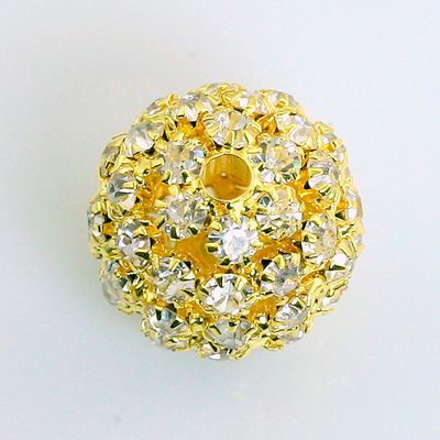 Rhinestone Ball 20MM CRYSTAL-GOLD