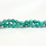 Gemstone Bead - Faceted Round 06MM HOWLITE DYED CHINESE TURQ