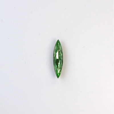 Glass Point Back Foiled Tin Table Cut (TTC) Stone - Navette 15x4MM PERIDOT