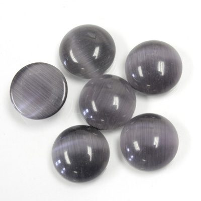 Fiber-Optic Cabochon - Round 12MM CAT'S EYE GREY