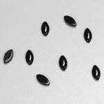 Plastic Flat Back Opaque Cabochon - Navette 08x4MM JET