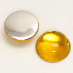 Plastic Flat Back Foiled Cabochon - Round 20MM JONQUIL