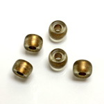 Plastic Bead - Bronze Lined Veggie Color Smooth Pony 06x9MM MATTE OLIVE