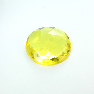 Plastic Flat Back Foiled Rauten Rose Rhinestone - Round 25MM JONQUIL