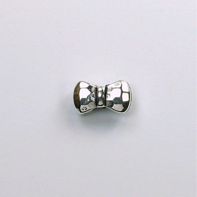 Metalized Plastic Faceted Bead - Bowtie 11x7MM ANT SILVER