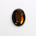 Glass Flat Back Rose Cut Faceted Foiled Stone - Oval 18x13MM SMOKE TOPAZ