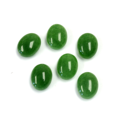 Gemstone Flat Back Cabochon - Oval 10x8MM QUARTZ DYED #23 TAIWAN JADE