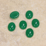 Glass Medium Dome Cabochon - Oval 10x8MM CHRYSOPHRASE