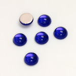 Plastic Flat Back Foiled Cabochon - Round 08MM SAPPHIRE