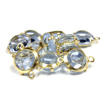 Preciosa Crystal Channel Connector - Prong-Set Setting with 2 Loops 39SS LT SAPPHIRE-GOLD