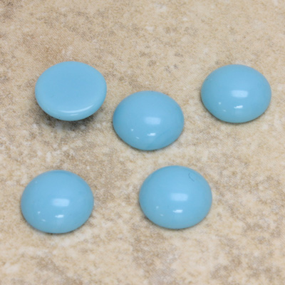 Glass Medium Dome Cabochon - Round 11MM LT BLUE TURQUOISE