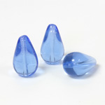 Czech Pressed Glass Bead - Smooth Pear 18x11MM SAPPHIRE