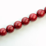 Czech Pressed Glass Bead - Smooth Round 10MM VOLCANIC COATED RED