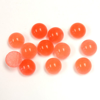 Gemstone Flat Back Cabochon - Round 07MM QUARTZ DYED #98 SALMON