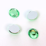 Plastic Flat Back Foiled Rose Cut Rhinestone - Oval 12x10MM PERIDOT