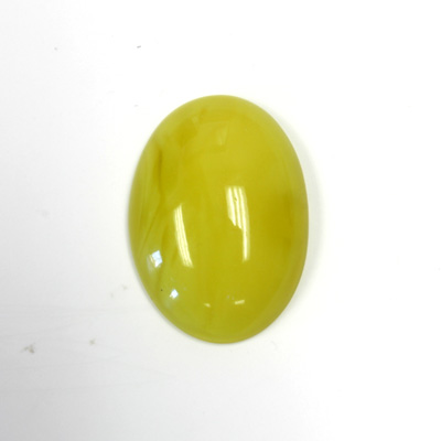 Italian Plastic Flat Back Cabochon - Oval 25x18MM CHARTREUSE NUVOLATO (4788)