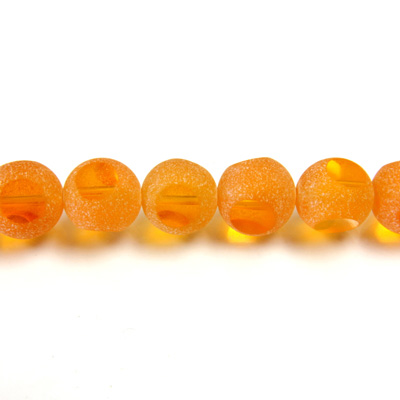 Glass 3 Cut Window Bead 12MM ORANGE with FROST FINISH