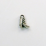 Metalized Plastic Pendant- Boot 11x8MM ANT SILVER
