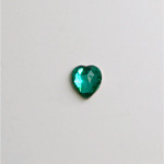 Glass Flat Back Foiled Rauten Rose - Heart 06x5MM EMERALD